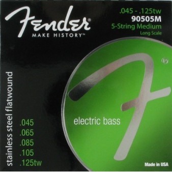 Fender 90505M Stainless Flatwound 45-125 для 5 струнного баса