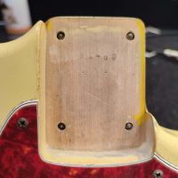 Fender MG69-65 Mustang Yellow White 1999 Japan электрогитара