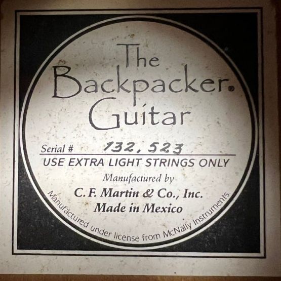 Martin Backpacker Steel String Natural 2012 Mexico акустическая тревел-гитара