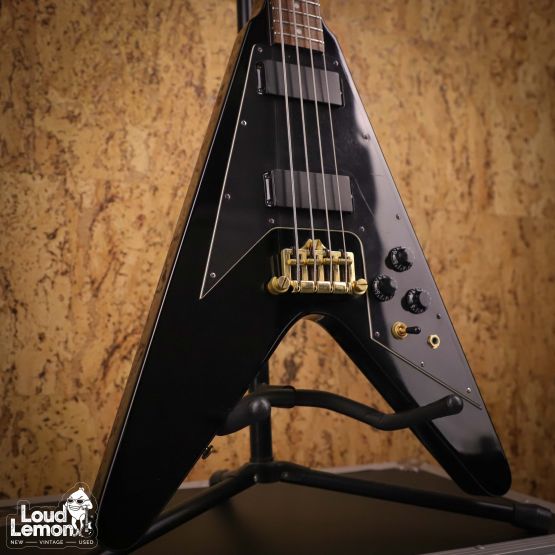 Epiphone Korina Flying V Bass Ebony 2000 Korea бас-гитара