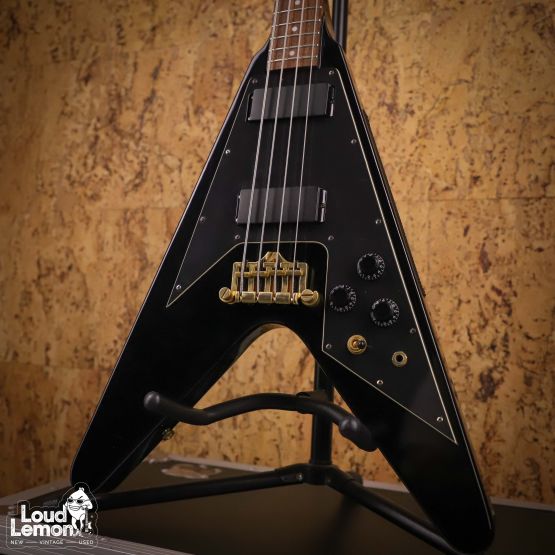 Epiphone Korina Flying V Bass Ebony 2000 Korea бас-гитара