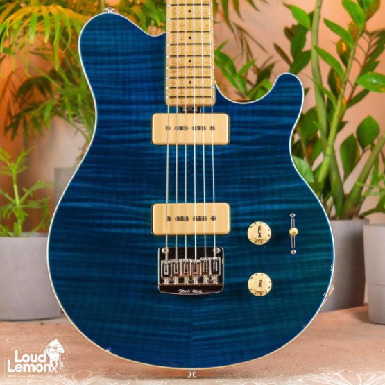 ‌Ernie Ball Music Man Axis Super Sport MM90 Translucent Blue 2012 USA электрогитара