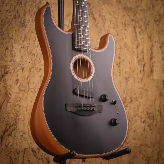 Fender American Acoustasonic Stratocaster Black 2022 USA элктроакустическая гитара