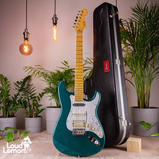 Fender American Deluxe Fat Stratocaster HSS Transparent Teal Green 1998 USA электрогитара