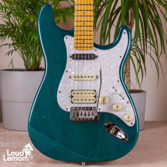 Fender American Deluxe Fat Stratocaster HSS Transparent Teal Green 1998 USA электрогитара