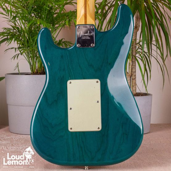 Fender American Deluxe Fat Stratocaster HSS Transparent Teal Green 1998 USA электрогитара