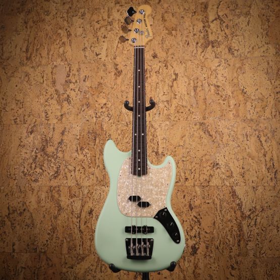 Fender American Performer Mustang Bass Satin Surf Green 2022 USA бас-гитара