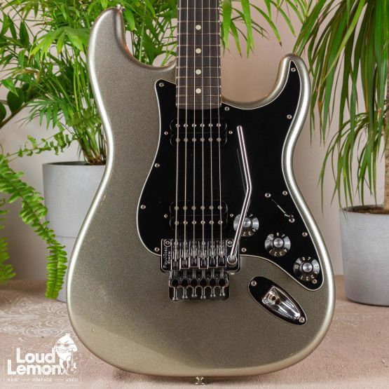 Fender Blacktop Stratocaster HH Floyd Rose Titanium Silver 2011 Mexico электрогитара