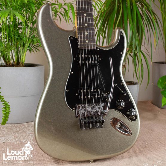 Fender Blacktop Stratocaster HH Floyd Rose Titanium Silver 2011 Mexico электрогитара