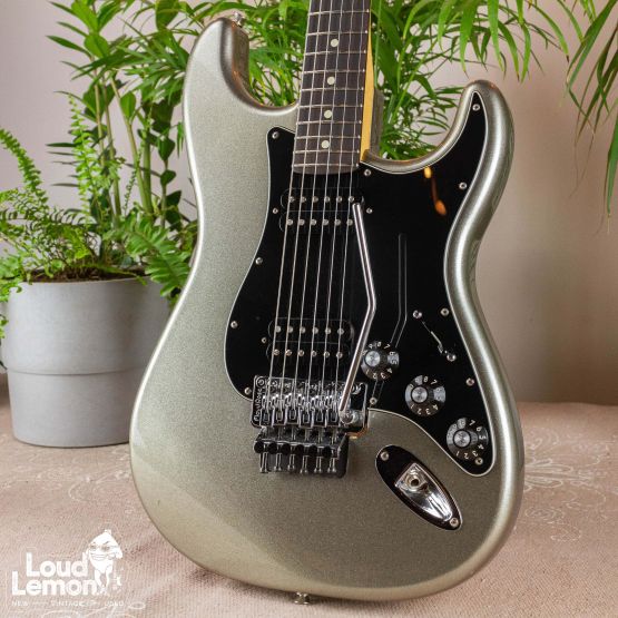 Fender Blacktop Stratocaster HH Floyd Rose Titanium Silver 2011 Mexico электрогитара