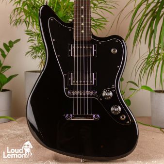 ‌Fender Jaguar Blacktop HH Black 2012 Mexico электрогитара