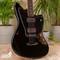 ‌Fender Jaguar Blacktop HH Black 2012 Mexico электрогитара