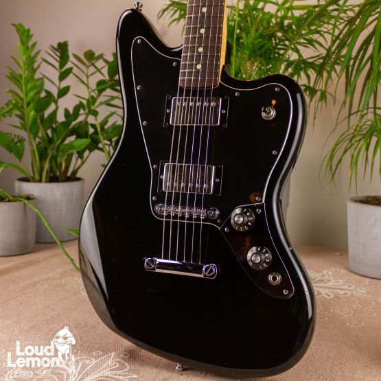 ‌Fender Jaguar Blacktop HH Black 2012 Mexico электрогитара