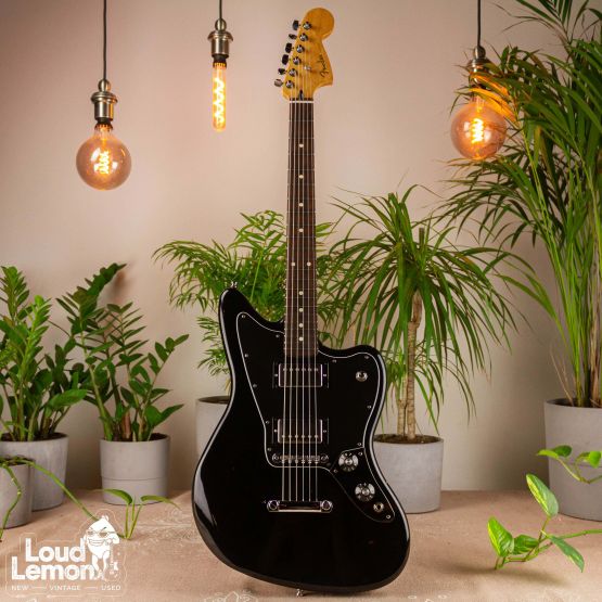 ‌Fender Jaguar Blacktop HH Black 2012 Mexico электрогитара