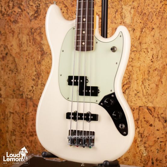 Fender Mustang Bass PJ Olympic White 2016 Mexico бас-гитара