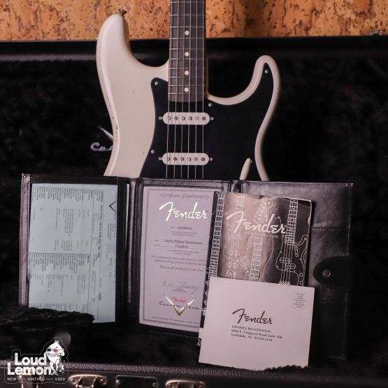 Fender Partcaster Custom Shop Ancho Poblano Stratocaster Body 2019, Stevie Ray Vaughan Stratocaster Neck 2008 White Blonde USA электрогитара