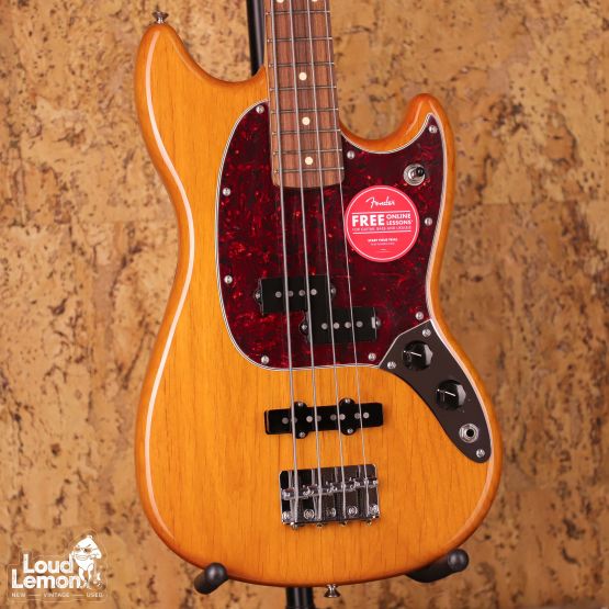 Fender Player Mustang Bass PJ Aged Natural 2022 Mexico бас-гитара