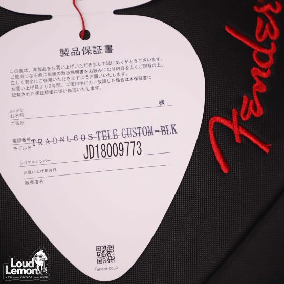Fender Traditional 60s Telecaster Custom Black 2018 Japan /w Fender Texas Special электрогитара