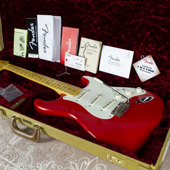Fender American Vintage Hot Rod 50's Stratocaster Fiesta Red 2013 USA электрогитара