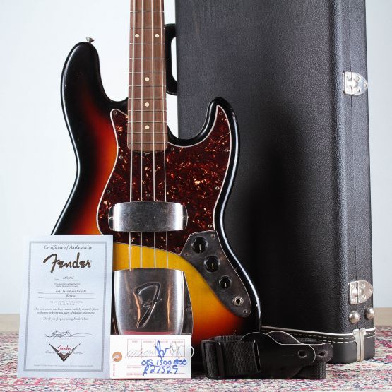 Fender Custom Shop 1964 Jazz Bass Relic Sunburst 2006 USA бас-гитара