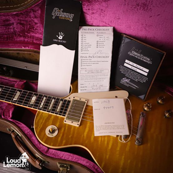 Gibson Custom Shop 1959 Les Paul Standard Reissue R9 VOS Lemon Burst 2014 USA электрогитара