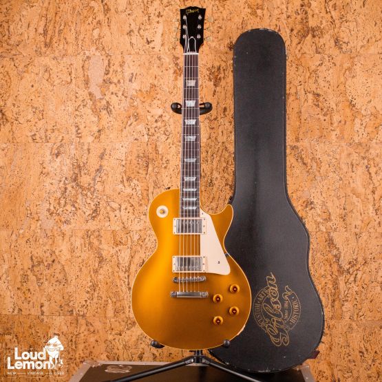 Gibson Custom Shop Historic Collection 1957 Les Paul Gold Top Reissue R7 Antique Gold 2002 USA элктрогитара