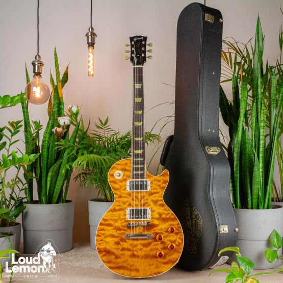 Gibson Custom Shop Special Order Les Paul Korina Classic Quilt Top Translucent Amber 1998 USA электрогитара