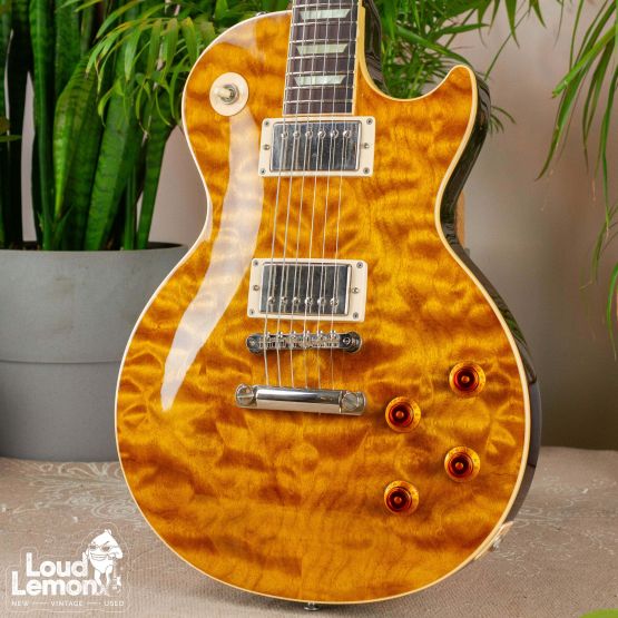 Gibson Custom Shop Special Order Les Paul Korina Classic Quilt Top Translucent Amber 1998 USA электрогитара