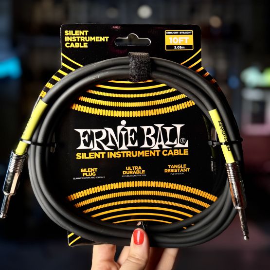 Ernie Ball 6472 кабель гитарный 3 метра прямой черный