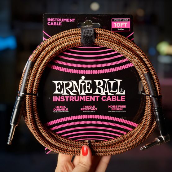 Ernie Ball 6470 кабель гитарный угловой 3 метра оранжевый