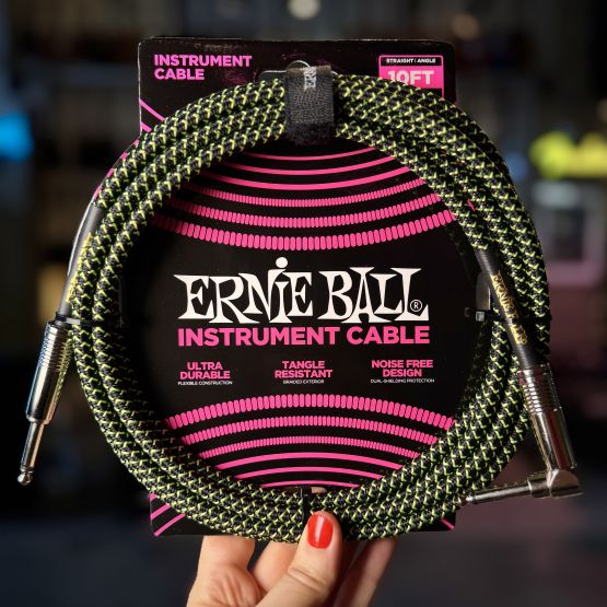 Ernie Ball 6077 Black Green кабель инструментальный 3 метра