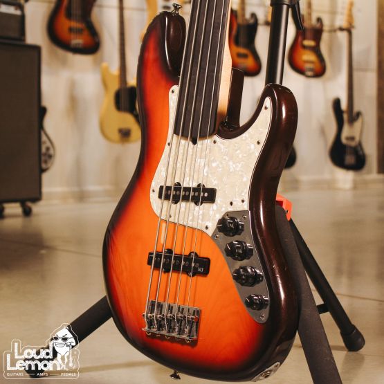 Fender American Deluxe Jazz Bass V Fretless Sunburst 1996 USA бас-гитара