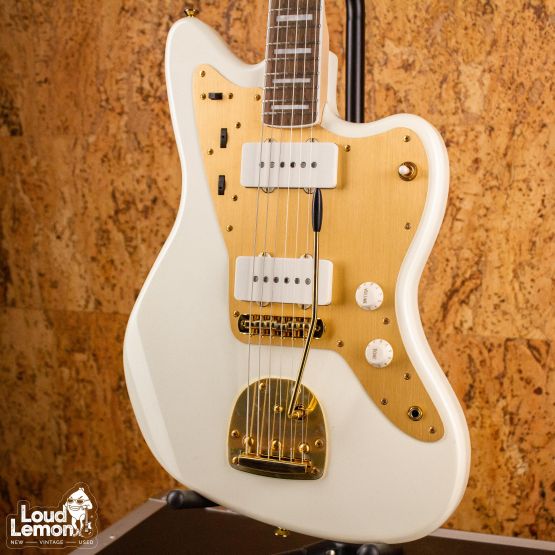 Squier 40th Anniversary Jazzmaster Gold Edition Olympic White Indonesia электрогитара электрогитара
