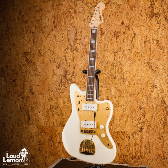 Squier 40th Anniversary Jazzmaster Gold Edition Olympic White Indonesia электрогитара электрогитара