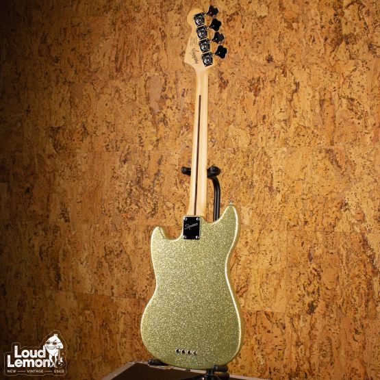 Squier Mikey Way Signature Mustang Bass Large Flake Silver Sparkle 2011 Indonesia бас-гитара