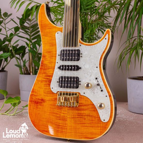 Vigier Excalibur Surfreter Special Fretless Amber 2004 France безладовая электрогитара