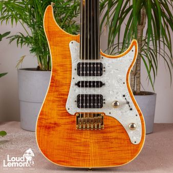 Vigier Excalibur Surfreter Special Fretless Amber 2004 France безладовая электрогитара