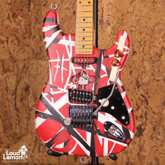 Zep-II Custom SW-60H Eddie Van Halen Frankenstrat Red with Black Stripes Relic 1980's Japan электрогитара
