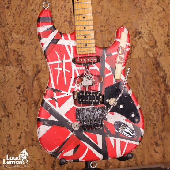 Zep-II Custom SW-60H Eddie Van Halen Frankenstrat Red with Black Stripes Relic 1980's Japan электрогитара
