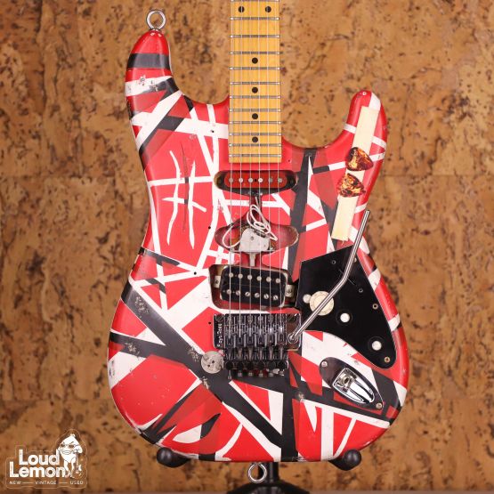 Zep-II Custom SW-60H Eddie Van Halen Frankenstrat Red with Black Stripes Relic 1980's Japan электрогитара