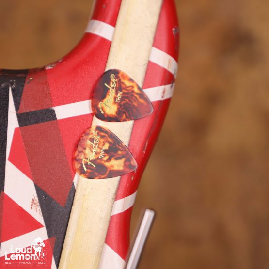 Zep-II Custom SW-60H Eddie Van Halen Frankenstrat Red with Black Stripes Relic 1980's Japan электрогитара
