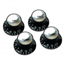 Gibson Top Hat Knobs черный-серебро ручки 4 шт.