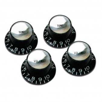 Gibson Top Hat Knobs черный-серебро ручки 4 шт.