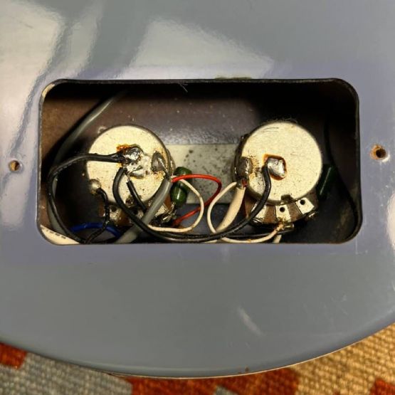 Danelectro Longhorn Bass Blue Suede 1990s Korea бас-гитара
